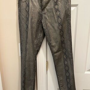 V Cristina Charcoal Snake Print Skinny Jeans